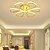 abordables Luces de techo regulables-Luz de techo led de 58 cm, forma de flor blanca dorada, habitación para niños, estilo nórdico, lámpara de arte moderno simple