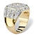 olcso Gyűrűk-férfi 14 k sárga arannyal bevont négyzet alakú cirkónia nyolcszögű gyűrű, 9-es méret