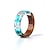 economico Gioielli-anello in legno fatto a mano unico con turchese e alghe rosse all&#039;interno anello a fascia in resina trasparente miglior regalo per la sua taglia 7.5