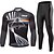 cheap Men&#039;s Clothing Sets-21Grams® Men&#039;s Long Sleeve Cycling Jersey with Tights Winter Fleece Polyester Black Dark Gray White Camo / Camouflage Bike Clothing Suit Fleece Lining 3D Pad Warm Breathable Quick Dry Sports Graphic