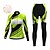 cheap Men&#039;s Clothing Sets-21Grams Women&#039;s Cycling Jersey with Tights Long Sleeve Mountain Bike MTB Road Bike Cycling Winter Green Fuchsia Orange Graphic Patterned Bike Clothing Suit Fleece Polyester Fleece Lining 3D Pad Warm