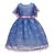 cheap Party Dresses-girls floral lace flower girl fancy princess summer dress short sleeve 2-10year, blue, 6-7 years