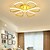 abordables Luces de techo regulables-Luz de techo led de 58 cm, forma de flor blanca dorada, habitación para niños, estilo nórdico, lámpara de arte moderno simple