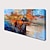 abordables Peintures Abstraites-peinture à l'huile 100% fait main peint à la main art mural sur toile orange bleu horizontal abstrait moderne décoration de la maison décor toile roulée pas de cadre non étiré