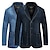 cheap Men&#039;s Jackets &amp; Coats-Men&#039;s Denim Jacket Going out Coat Casual Daily Jacket non-printing Solid Color Light Blue Navy Blue