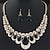 billiga Smyckeset-mode överdriven vattendroppe pärla diamanthänge halsband örhängen 2-delad uppsättning bröllopsbrud flash diamant kristall temperament halsband smycken färg diamant vattendroppe tvådelad uppsättning