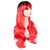 baratos Peruca para Fantasia-peruca gótica peruca sintética ondulada ondulada com franja peruca cabelo sintético longo vermelho feminino parte lateral vermelha