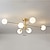billige Lysekroner-105 cm LED-taklampe nordisk lysekrone globus lampeskjerm øyeblikkelig hytte streetwear moderne 6-lys stue soverom kontor110-240 v