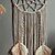preiswerte Traumfänger-Traumfänger handgewebte Quaste Makrameeblatt Wandbehang Dekor Art Boho-Stil weiß 97*25cm