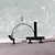 billige Badekraner-badekarkran svart veggmontert, baderomskran bad romersk badekar påfyllingsbatteri messing, 2-hulls sprøyte med kaldt varmtvannsslange