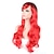 cheap Costume Wigs-Gothic Wig Synthetic Wig Wavy Wavy with Bangs Wig Long Red Synthetic Hair Women‘s Side Part Red