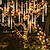 abordables Tiras de Luces LED-luces de lluvia que caen luces de lluvia de meteoritos luces de navidad 50cm 8 tubos 240leds gota de lluvia que cae luces de cadena de carámbano para árboles de navidad decoración de halloween boda