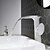 billiga Klassisk-badrumshandfat kran - vit och krom fåfänga hög vattenfall handfat kran hotell / hem duschrumsats enkel handtag ett hål badkar handfat varmvatten blandare kranar