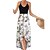 Χαμηλού Κόστους Print Φορέματα-maxi φορέματα για γυναίκες καλοκαίρι, γυναικεία λαιμόκοψη αμάνικο καλοκαιρινό ασυμμετρικό μοτίβο floral maxi φορέματα