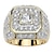 olcso Gyűrűk-férfi 14 k sárga arannyal bevont négyzet alakú cirkónia nyolcszögű gyűrű, 9-es méret