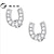 voordelige Oorbellen-sterling zilver hoefijzer oorbellen met kubieke zirkoon paard cadeau voor vrouwen meisjes (wit)