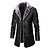 cheap Leather Jackets-black shearling trench coat mens jacket