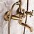 billige Dusjhoder-dusjkran sett messing med badekartut dusjsystem, 2 knotter håndtak telefonstil holdt hånd dusjhånd 1,5 m slange veggmontert kran