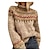 저렴한 여성용 스웨터-여성용 스웨터 풀오버 점퍼 니트 컬러 블럭 기하학 세련 베이직 캐쥬얼 긴 소매 보통 스웨터 가디건 크루넥 가을 겨울 그레이 베이지 / 홀리데이