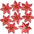 abordables Decoraciones navideñas-12 piezas glitter poinsettia adorno de árbol de navidad boda artificial flores de navidad guirnaldas de árbol de navidad adorno de decoración, 5.5 pulgadas, rojo y dorado para elegir (rojo)