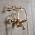 cheap Shower Faucets-Shower Faucet Set - Handshower Included pullout Vintage Style / Country Antique Brass Mount Outside Ceramic Valve Bath Shower Mixer Taps