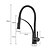 cheap Kitchen Faucets-Deck Mounted Single Handle Kitchen Faucet, Black Nickel&amp;Satin Brass One Hole Pull Out Rotatable Multifunction Standard Spout Kitchen Faucet with Bodysprays and Cold/Hot Water Switch