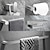 cheap Towel Bars-Bathroom Accessory Set Brushed Stainless Steel Include Robe Hook, Towel Bar, Toilet Paper Holder with Mobile Phone Storage Shelf, Towel Holder and Roll Paper Shelf 1or3pcs