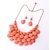 cheap Jewelry Sets-chunky acrylic jewel cluster floating bubble statement necklace - teardrop dangle layered bib collar (peach pink)