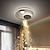 voordelige Dimbare plafondlampen-led plafondlamp 42cm 52cm nordic art acryl led slaapkamer plafondlamp goud zwart circulaire multi cirkel led plafondlamp luxe ac220v