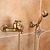 cheap Shower Faucets-Retro Style Shower Faucet Set Handshower Included Vintage Style/Country Brass Mount Outside Ceramic Valve Bath Shower Mixer Taps/Single Handle/Yes/Single Handle Three Holes/Yes/Yes