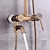 cheap Shower Faucets-Shower Faucet,Shower System Set - Handshower Included pullout Waterfall Vintage Style / Country Antique Brass Mount Outside Ceramic Valve Bath Shower Mixer Taps