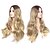 voordelige Synthetische trendy pruiken-blonde pruiken voor vrouwen synthetische pruik body wave asymmetrische pruik lang blond synthetisch haar 25 inch curling lichtbruin