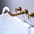 cheap Wall Mount-Wall Mounted Bathroom Sink Mixer Faucet, Widespread Washroom Basin Taps Wall Mount Brass 2 Handles 3 Holes Wash Baxin Tap with Cold Hot Water Hose Retro Antique Vintage