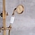 cheap Shower Faucets-Shower System Set - Handshower Included pullout Waterfall Vintage Style / Country Antique Brass Mount Outside Ceramic Valve Bath Shower Mixer Taps