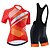 cheap Men&#039;s Clothing Sets-21Grams® Women&#039;s Short Sleeve Cycling Jersey with Bib Shorts Cycling Jersey with Shorts Summer Polyester Black Orange Black+White Stripes Bike Clothing Suit 3D Pad Breathable Quick Dry Reflective