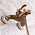 cheap Shower Faucets-Shower Faucet / Rainfall Shower Head System Set - Handshower Included pullout Vintage Style / Country Antique Brass / Electroplated Mount Outside Ceramic Valve Bath Shower Mixer Taps / Single Handle