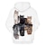 cheap Girl&#039;s 3D Hoodies&amp;Sweatshirts-Kids Girls&#039; Hoodie &amp; Sweatshirt Long Sleeve Cat Graphic 3D Animal Print White Children Tops Active
