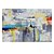 abordables Peintures Abstraites-Peinture à l&#039;huile Hang-peint Peint à la main Panoramique horizontal Abstrait Paysage Contemporain Moderne Inclure cadre intérieur / Toile roulée / Toile tendue