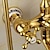 abordables Grifería para bañera-Grifo de bañera, grifo mezclador, estilo telefónico, pulido dorado de lujo con rociador, ducha de mano, caño giratorio, bañera de agua fría y caliente