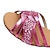 baratos Sapatos de Dança Infantis-Mulheres Sapatos de Dança Latina Sapatos Salsa Espetáculo Salto Purpurina Salto Grosso Adolescente Adulto Prata Azul Fúcsia