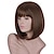 cheap Synthetic Trendy Wigs-dark brown short bob wigs with bangs for black white women brown wigs (dark brown)