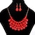 cheap Jewelry Sets-chunky acrylic jewel cluster floating bubble statement necklace - teardrop dangle layered bib collar (peach pink)
