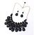 billige Smykkesett-tykk akryl juvel klynge flytende boble uttalelse halskjede - dråpe dingle lagdelt bib krage (ferskenrosa)