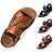 ieftine Sandale Bărbați-Bărbați Sandale Pantofi de confort Sandale Slingback Casual Confortabili În aer liber Plajă Plimbare PU piele Respirabil Negru Kaki Maro Primăvară Vară / Ținte