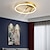 abordables Luces de techo regulables-40 cm luz de techo led nórdico moderno diseño de círculo de oro negro luces de montaje empotrado acabados pintados de metal inspirado en la naturaleza 220-240 v