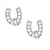 halpa Muotikorvakorut-sterlinghopea hevosenkengän nappikorvakorut kuutiomaisella zirkoniaalisella hevoslahjalla naisille tytöille (valkoinen)