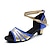 זול נעליים לטיניות-בגדי ריקוד נשים נעליים לטיניות הצגה אימון נעליים נוצצות עקבים נצנוץ עקב קובני שחור אדום כחול