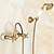 voordelige Douchekranen-douchekraan set - inclusief handdouche uittrekbare waterval vintage stijl / landelijk antiek messing montage buiten keramisch ventiel bad douche mengkranen