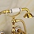 voordelige Badkranen-badkraan mengkraan telefoon stijl luxe gouden poetsmiddel met sproeier handdouche draai uitloop bad warm en koud water