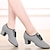 abordables Zapatos de baile latino-Mujer Zapatos de Baile Latino Practica Trainning Zapatos de baile Baile en línea Rendimiento Interior Con Lazo Tacones Alto Suela Dividida Diseño / Estampado Talón grueso Cordones Negro